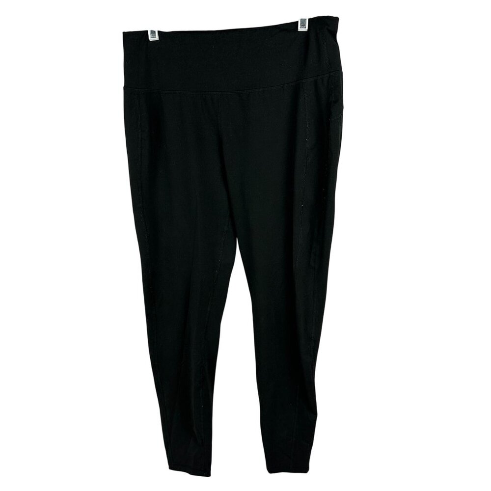 Avia Womens Black Leggings Size L 12-14 High Waist Stretch Activewear